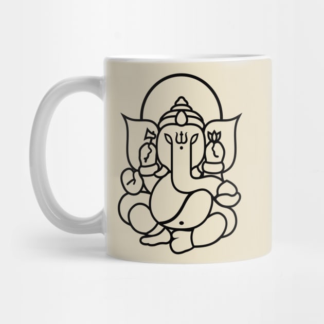 Ganesh Ganesa Ganapati Elephant 3 (black) by Mystic-Land